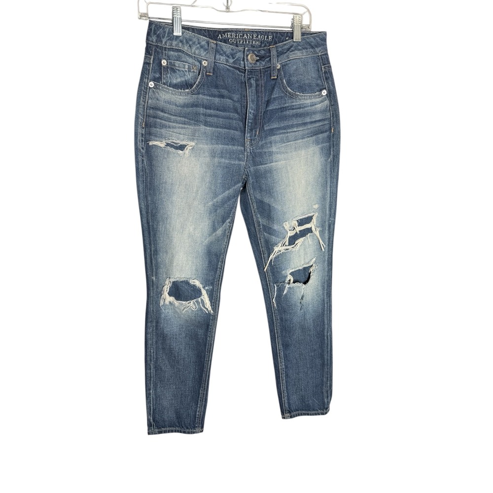 American Eagle Jeans Size 4 Women's Distressed High‎ Waisted Mom Jeans 💙
